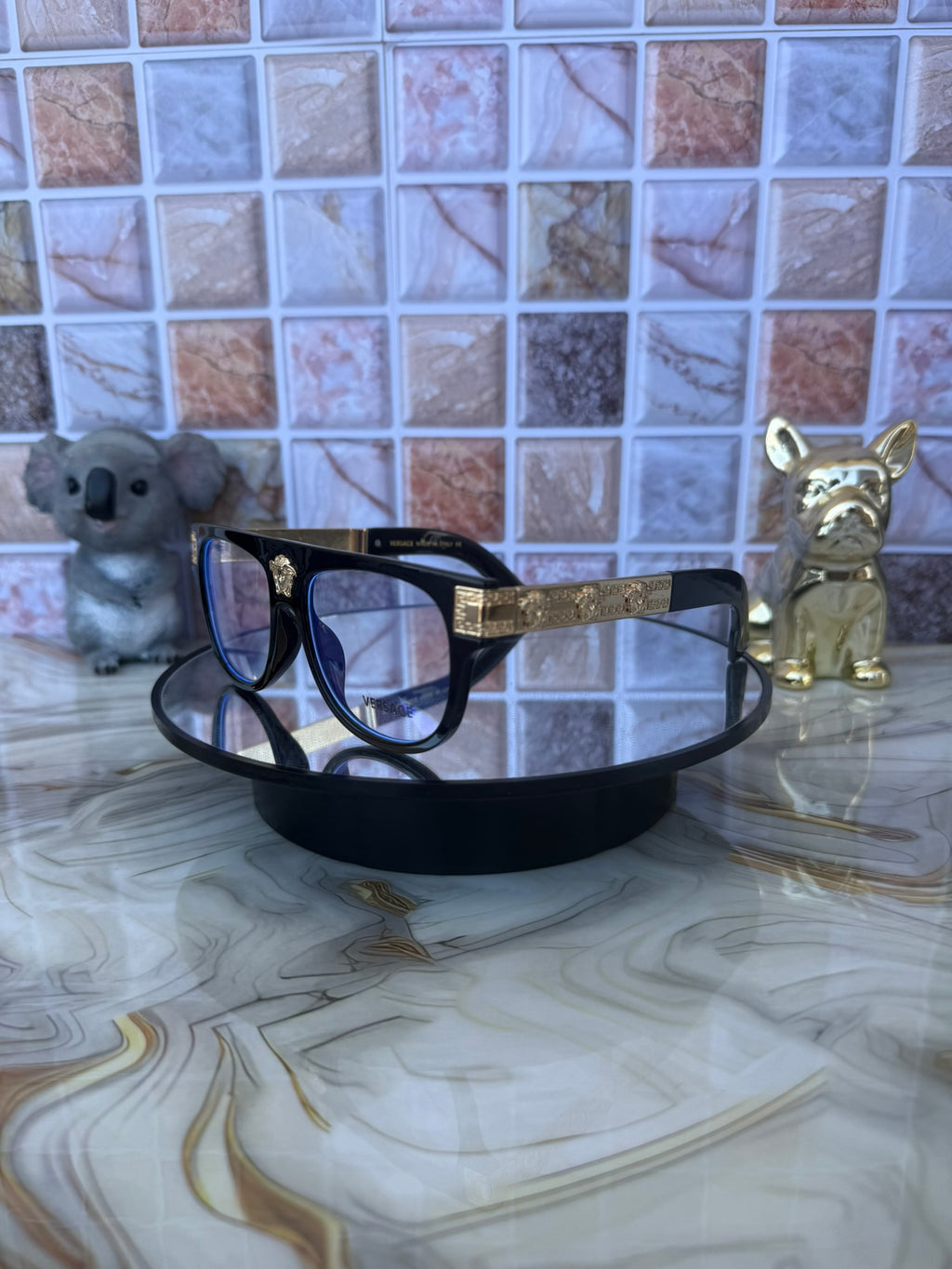 👓 Lentes Ópticos Versace – Elegancia con Detalles Dorados
